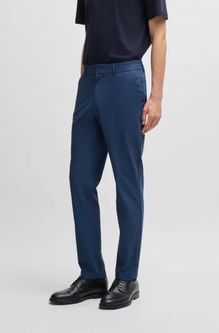 Slim-fit trousers in travel-friendly stretch softshell fabric