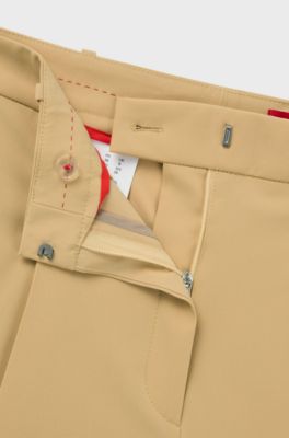 Cargobyxor i relaxed fit av stretchigt tyg, Beige