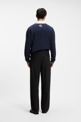 Modern-fit trousers, Black