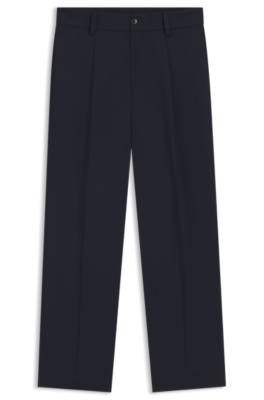 Modern-fit trousers in stretch twill with front crease 1