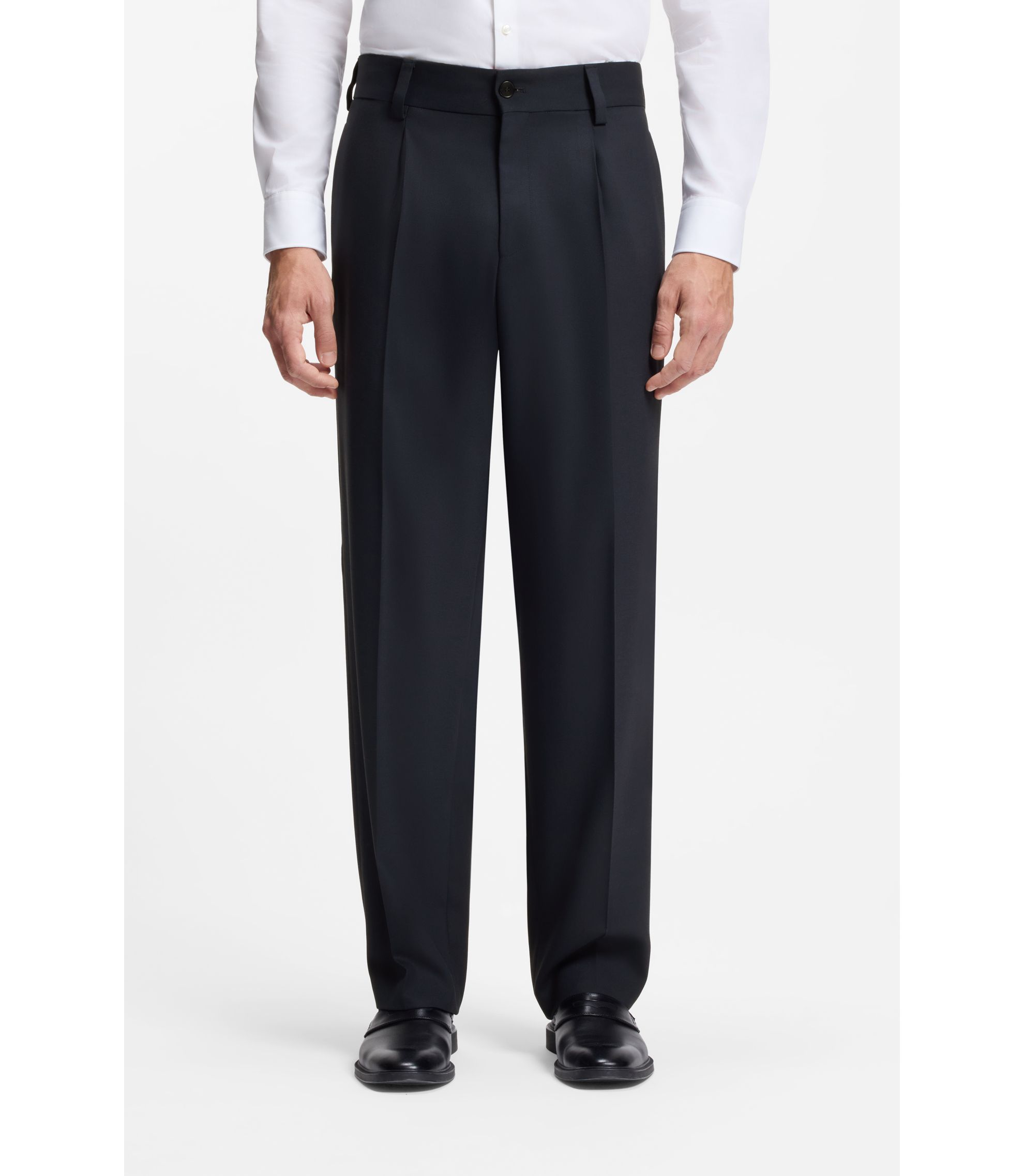 Modern-Fit Hose aus Stretch-Twill mit Bügelfalten