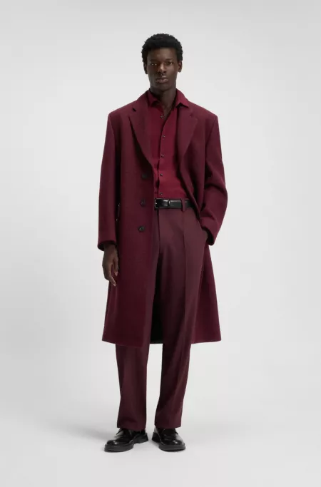 Modern-fit trousers in stretch twill with front crease