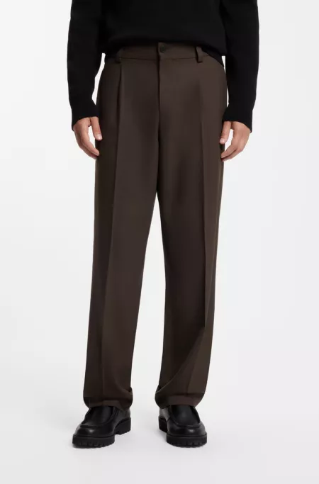 Modern-fit stretch-twill formal trousers