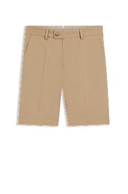Tapered-fit shorts in cotton, silk and stretch