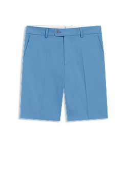 Tapered-fit shorts in cotton, silk and stretch