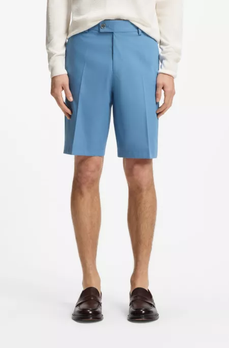 Short Tapered en coton, soie et stretch