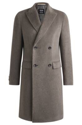 Hugo Boss Selected By Beckham Alpaca-blend Coat In Black