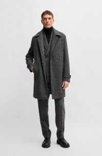 Manteau en laine mélangée BOSS SELECTED BY BECKHAM , Gris sombre