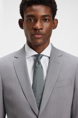 Silk-blend tie with jacquard pattern, Green