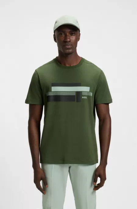 Relaxed-fit T-shirt in stretch fabric with logo artwork