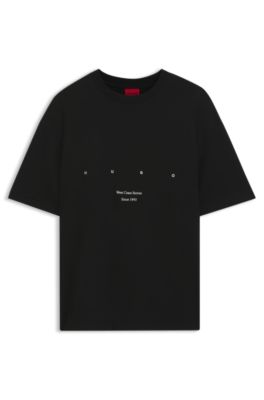 Cotton-jersey T-shirt with printed artwork, Black