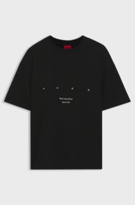 Cotton-jersey T-shirt with printed artwork, Black