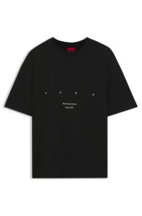Cotton-jersey T-shirt with printed artwork, Black
