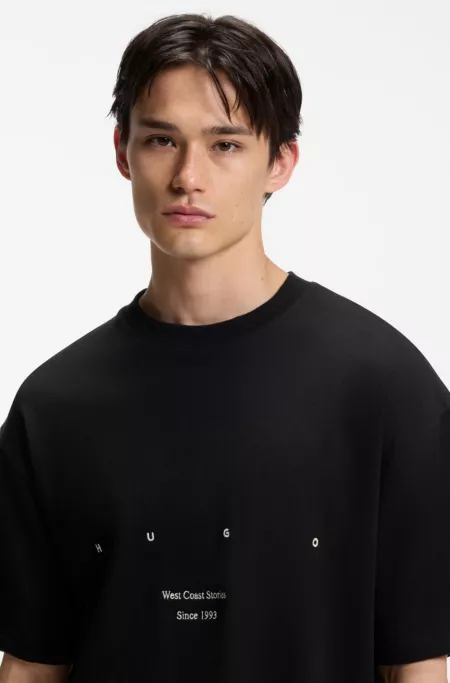 Cotton-jersey T-shirt with printed artwork