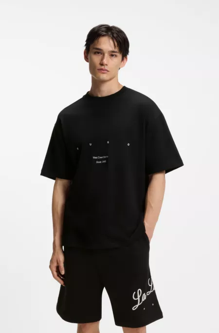 Cotton-jersey T-shirt with printed artwork