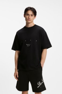 Cotton-jersey T-shirt with printed artwork