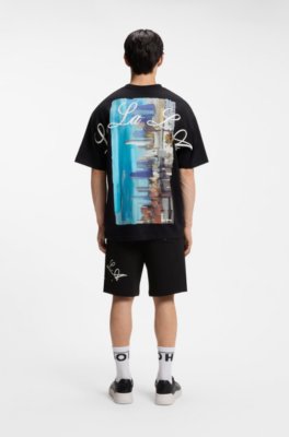 Cotton-jersey T-shirt with printed artwork 3