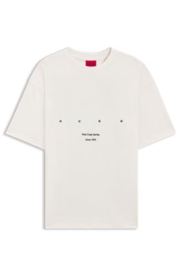 残りわずか HUGO コットン ジャージー Tシャツ ハート アート HUGO - コットンジャージー Tシャツ ハートアートワーク - ブラック