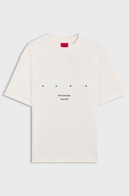 Cotton-jersey T-shirt with printed artwork, Natural