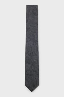 Formal tie with paisley pattern, Dark Grey