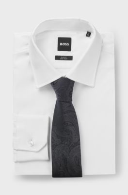 Formal tie with paisley pattern, Dark Grey