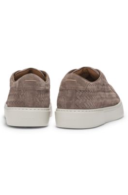 Gary woven-suede trainers with hidden laces, Light Brown