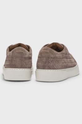 Gary woven-suede trainers with hidden laces, Light Brown