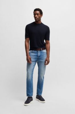 Gary woven-suede trainers with hidden laces, Dark Blue