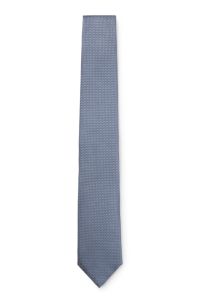 Silk-blend tie with jacquard pattern, Light Blue