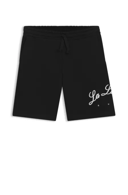Cotton-terry shorts with logo artwork