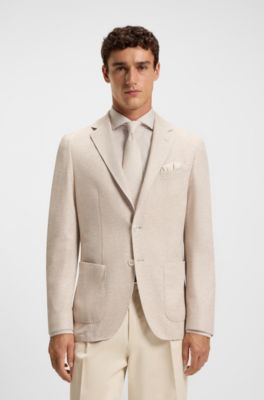 Gift-boxed tie and pocket square with jacquard pattern, Natural