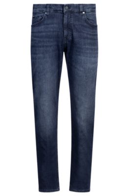 BOSS - Maine regular-fit jeans in thermoregulating blue