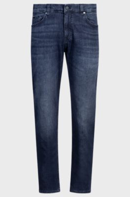 Maine regular-fit jeans in thermoregulating blue denim, Dark Blue