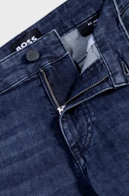 Maine regular-fit jeans in thermoregulating blue denim, Dark Blue