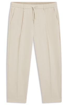 Tapered-fit trousers in water-repellent stretch fabric, Light Beige
