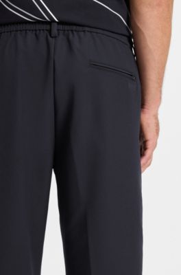 Tapered-fit trousers in water-repellent stretch fabric, Dark Blue