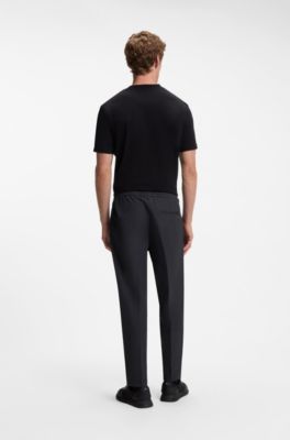 Tapered-fit trousers in water-repellent stretch fabric, Dark Blue