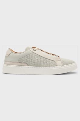 Gary low-top trainers with breathable knit uppers, Light Grey