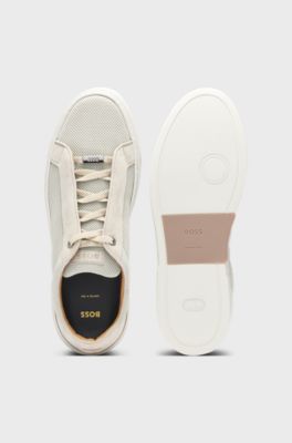 Gary low-top trainers with breathable knit uppers, Light Grey