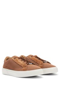 Gary low-top trainers with breathable knit uppers, Brown