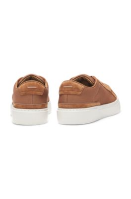 Gary low-top trainers with breathable knit uppers, Brown