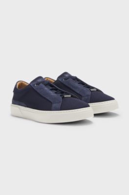 Gary low-top trainers with breathable knit uppers, Dark Blue