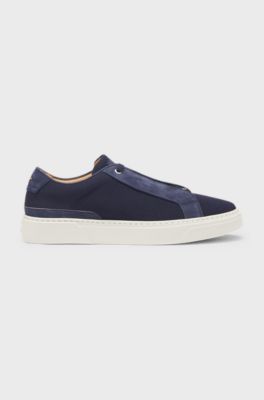 Gary low-top trainers with breathable knit uppers, Dark Blue