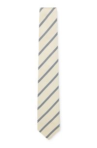 Jacquard-striped tie in Italian-made silk, Light Yellow