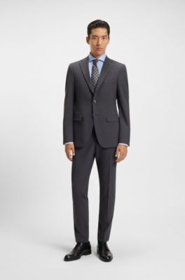 Slim fit-skjorta i stretchig easy iron-bomull, Ljusbl&aring;