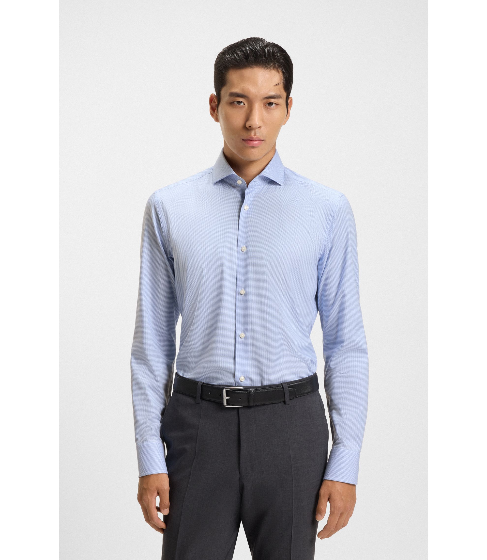 BOSS - スリムフィットシャツ イージーアイロン ストレッチコットン