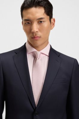 Jacquard-pattern tie in Italian-made silk, Pink