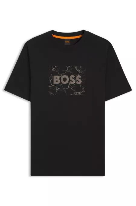 Cotton-jersey T-shirt with logo artwork