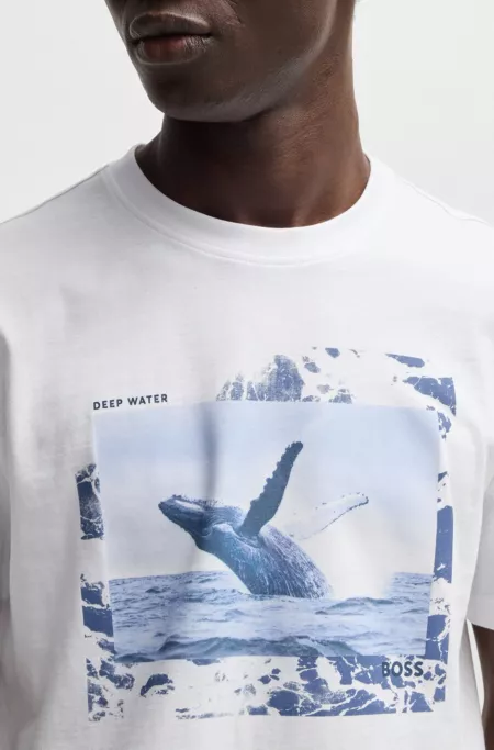 Cotton-jersey T-shirt with photographic print