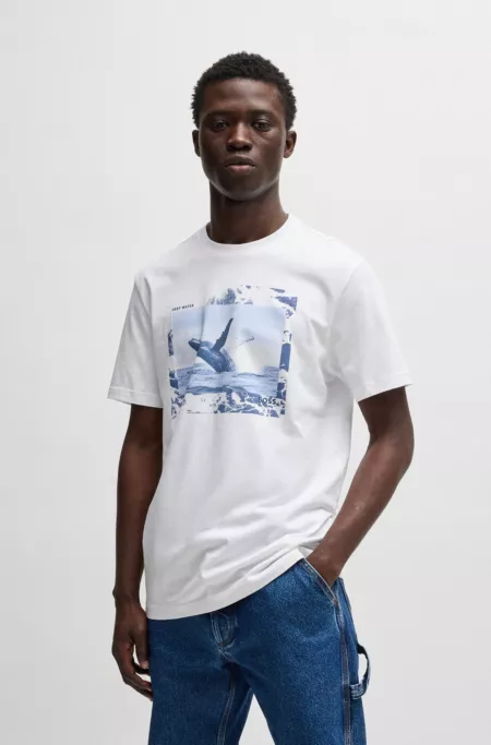 Cotton-jersey T-shirt with photographic print